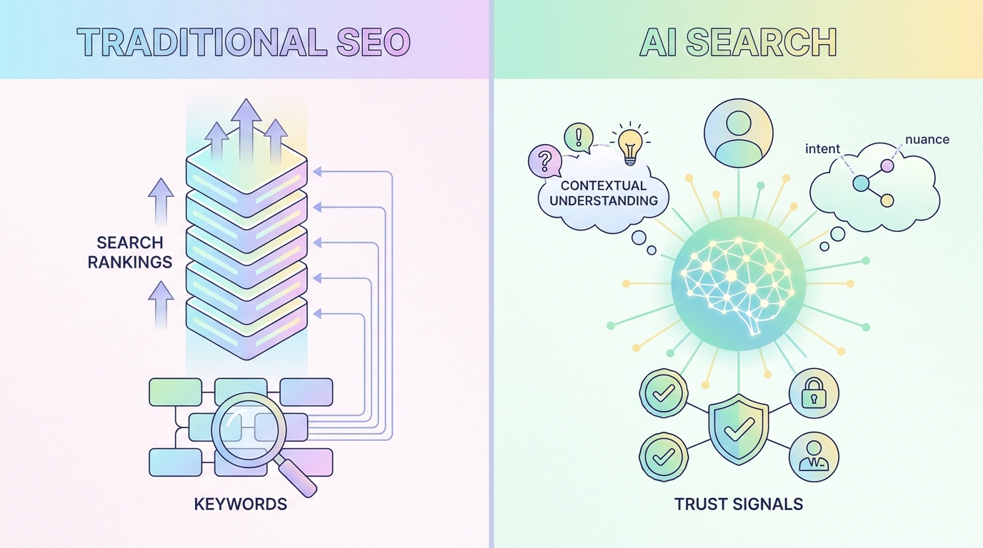 전통적인 SEO와 AI 검색의 작동 방식 차이
